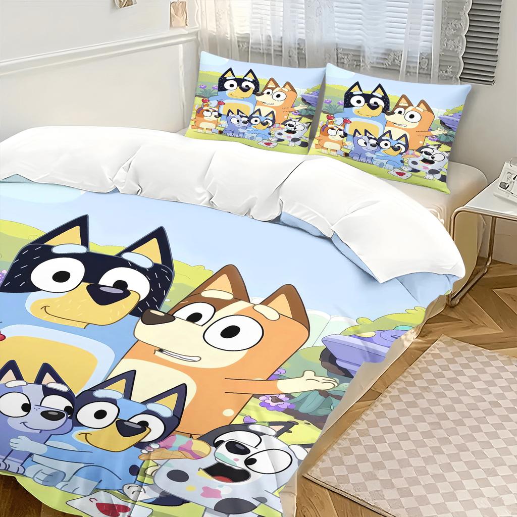 Kids Bedding Set Cartoon Cute Dog Quilt Cover BBuluy Printed Children Bedding Set King Size Covers 100% Polyester