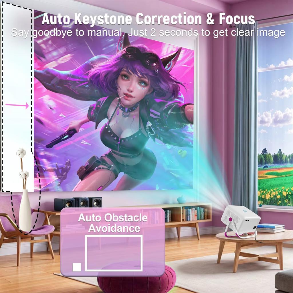 Проектор Velec 4K HD 650 ANSI 1080P с автофокусом Android 11 H713 Wifi6 BT5.2 Портативный наружный видеопроекторы для умного домашнего кинотеатра