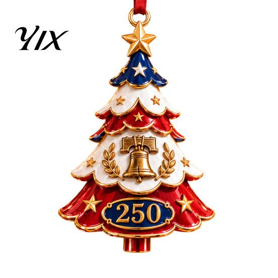 Seasonal Festive Gifts Patriotic Christmas Tree Ornaments, Acrylic Holiday Pendant for Independence Day, Winter Home Decor Indoor Outdoor Hanging