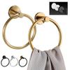Suction Cup Towel Ring Wall-Mounted Metal Holder Solid Color Easy To Install