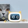 Cat Shape Alarm Clock LED Voice Control Desktop Clock Night Light USB Dual Music Digital Alarm Clock Home Table Decoration