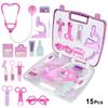 Детский детский ролевой игровой набор для врача, оборудование, чемодан медсестры, игрушка в подарок, розовый/фиолетовый