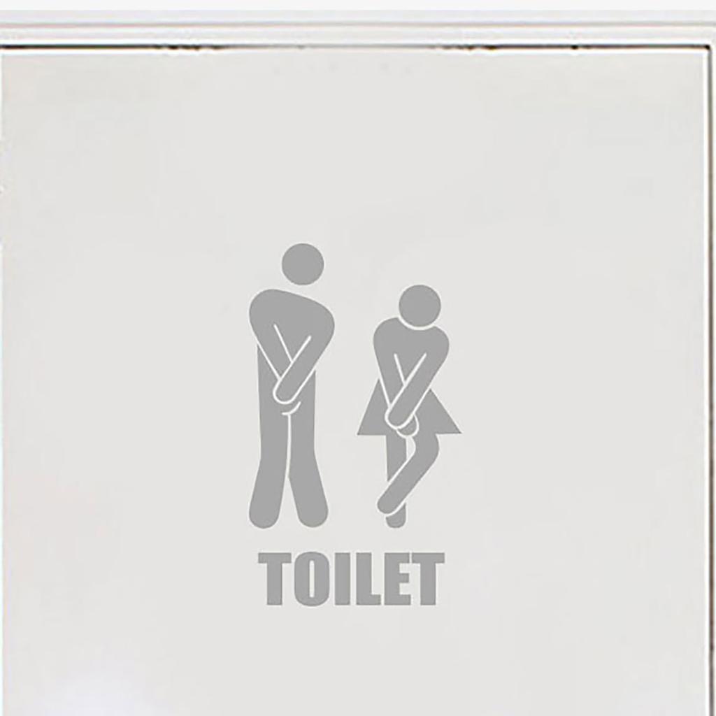 Долговечный самоклеящийся знак для туалета, мужской и женский туалет, наклейка для двери ванной комнаты, стильный и простой в установке