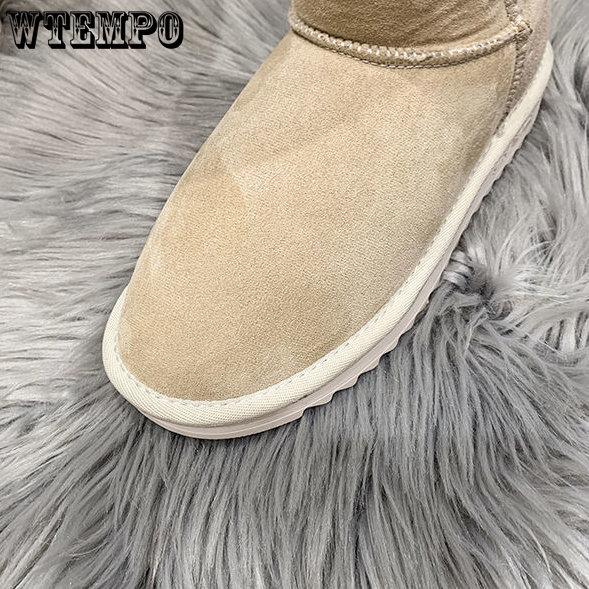 Длинные зимние ботинки большого размера на боковой молнии, женские зимние плюшевые утолщенные нескользящие теплые хлопковые туфли на высоком каблуке