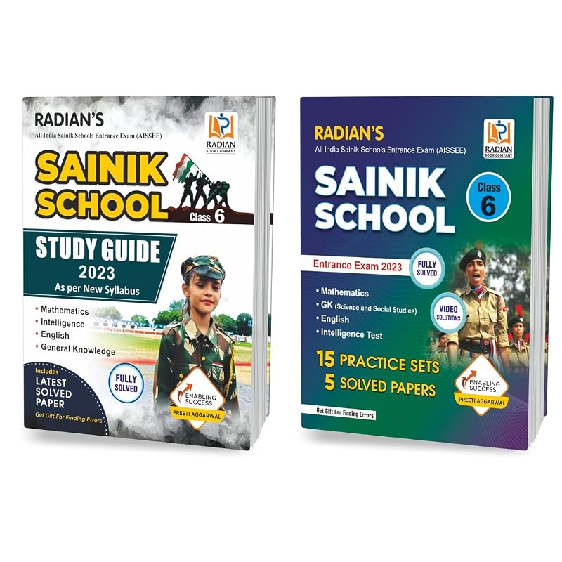 Combo of Sainik School Class 6 Guide book and Practice Set 2023 with Solved Question Papers for Entrance Exam (AISSEE) (Set Of 2 Books, English Medium