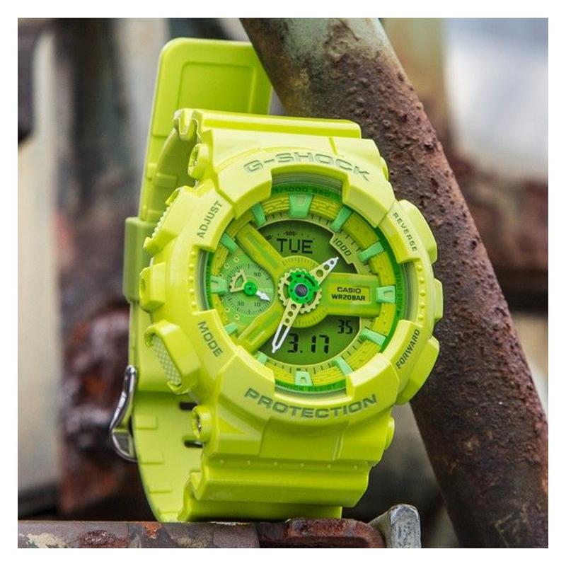 Casio Серия G-SHOCK GA-110 с двойным дисплеем (ЖК/стрелочным) Модный Классический Спортивный Водонепроницаемый Ударопрочный Антимагнитный Кварцевый Механизм GMA-S110CC-3