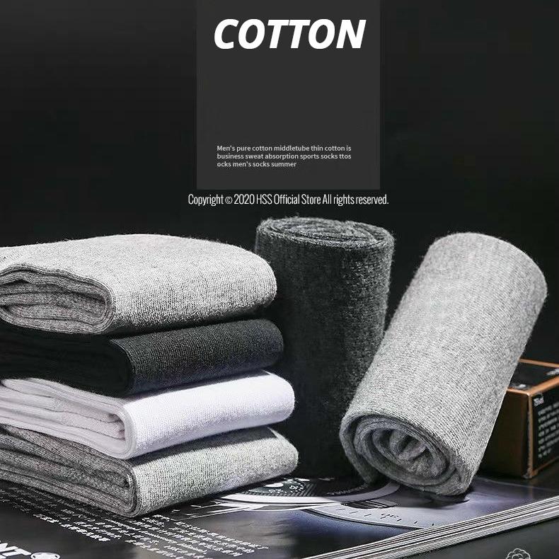 Деловые мужские носки из 100% хлопка, новые стильные черные повседневные носки, мягкие дышащие летние зимние длинные носки больших размеров (7-14)