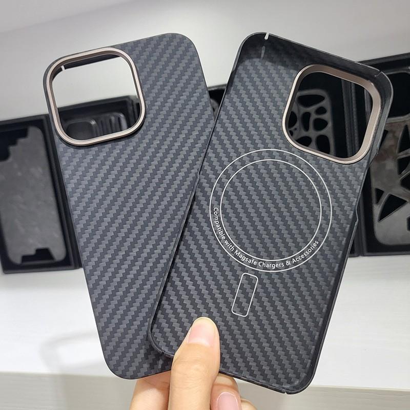 Magnetic Aramid Fiber Phone Case IPhone 16 Pro ProMax 15 14 13 Slim Shockproof