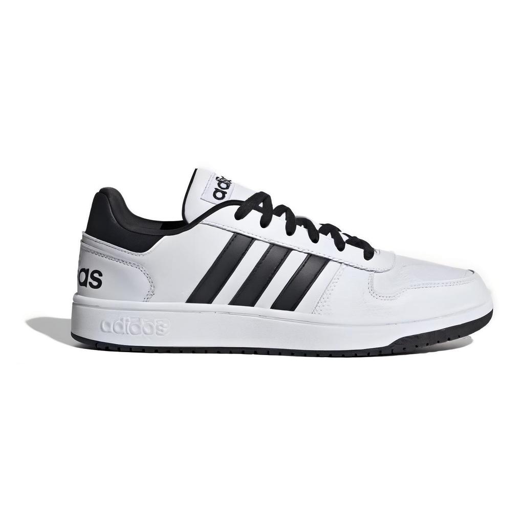 Adidas Neo Hoops 2.0 Synthetic Leather Versatile Non-Slip Durable Low-Top Lifestyle Casual Shoes Unisex Sneakers White Black JI2759