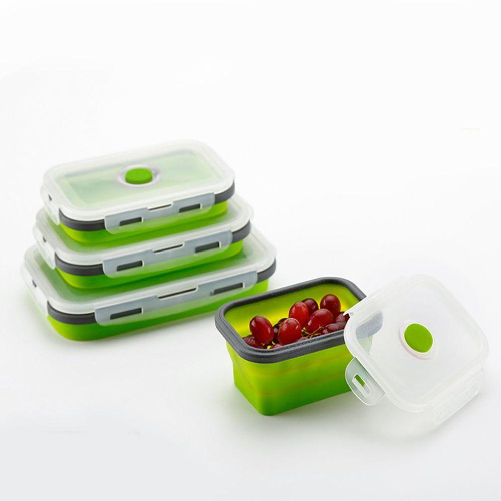Portable Kitchen Household Silicone Food Container Folding Lunchbox Collapsible Bowl Picnic Boxes