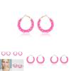Модные Преувеличенные Розовые Серьги-Кольца из Бамбука для Женщин 2021 Лето