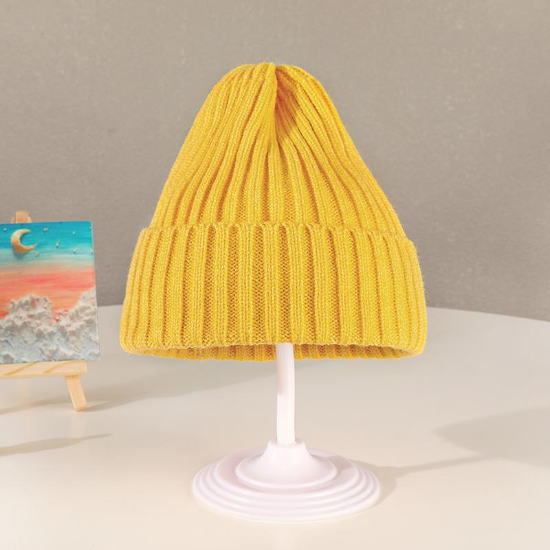 Зимняя вязаная шапка для девочек сладких конфетных цветов, для мальчиков и детей, мягкая теплая шапка для улицы, детская модная шерстяная шапка