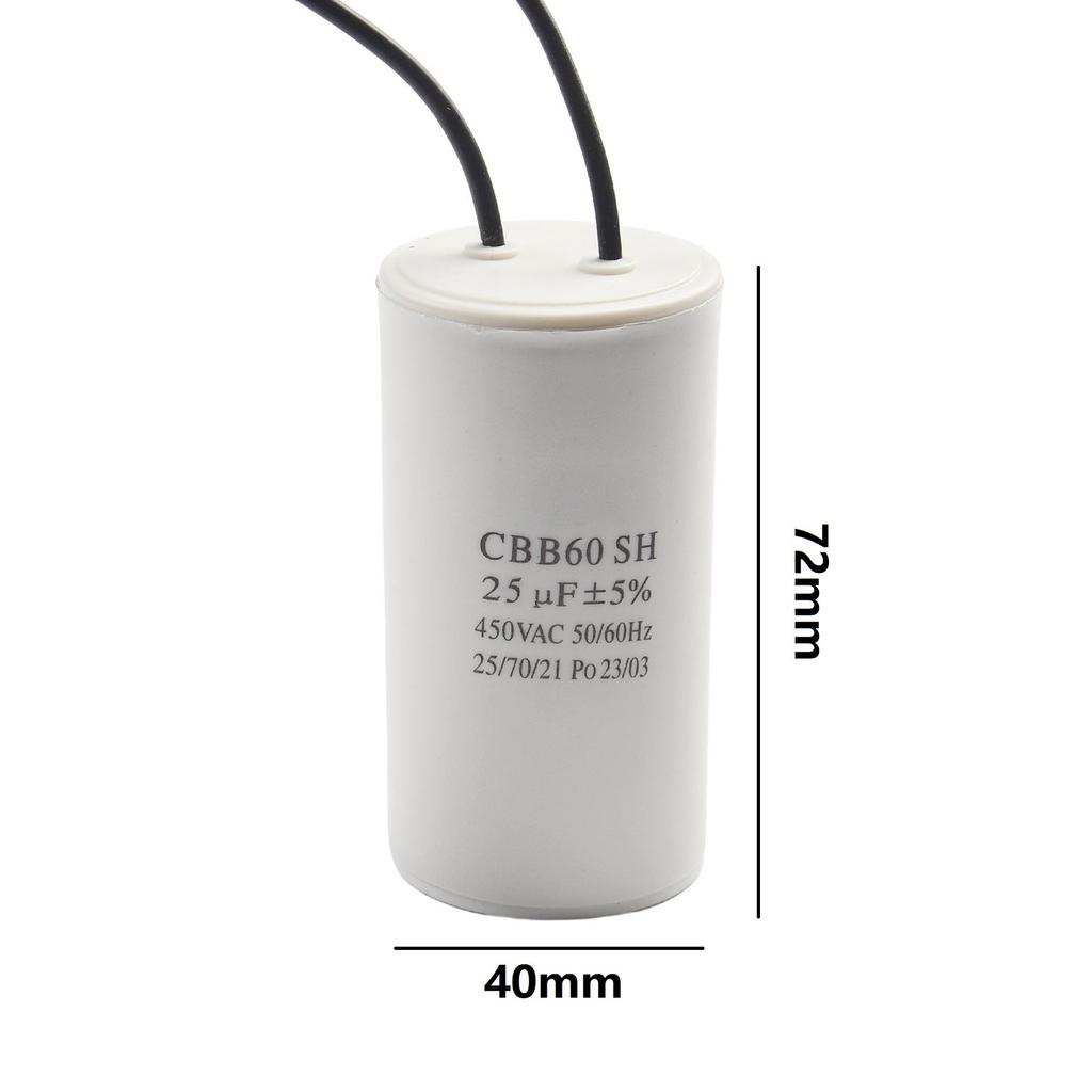 CBB60 Run Capacitor 450V AC 20uf with Wire  Run Round Capacitor for Motor,  3/4/5/6/8/10/12/15/16/18/20/25/30/35/40/45/50/60/70/80/90/100uf