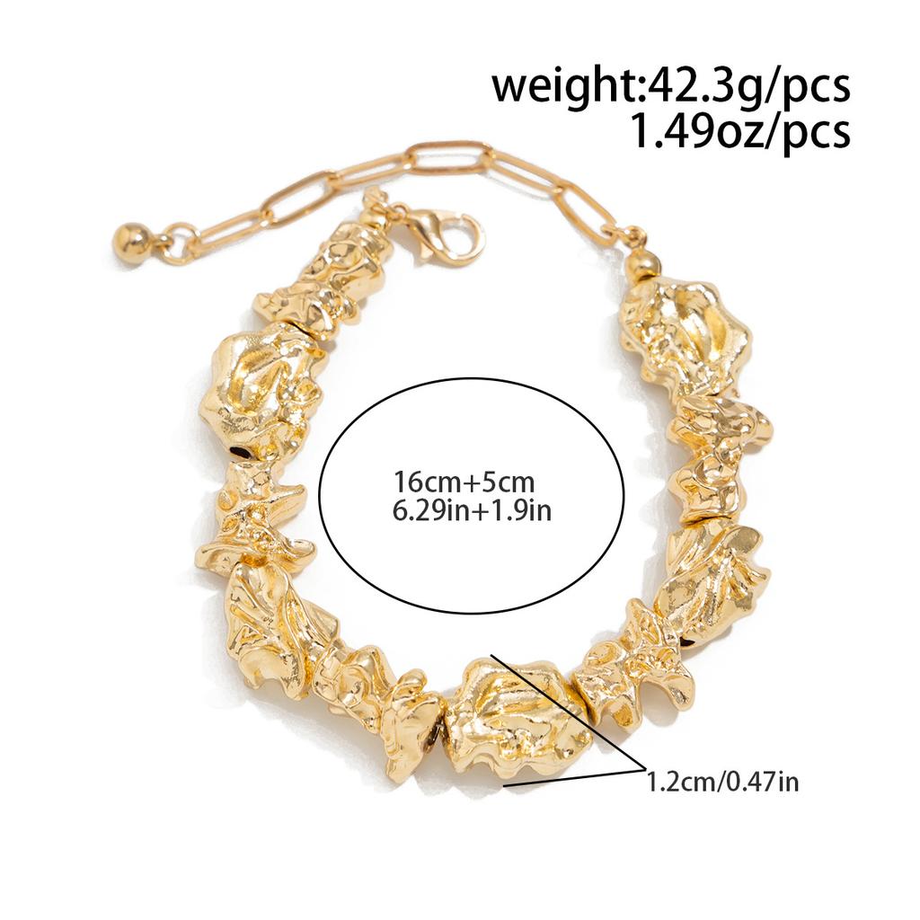 Exaggerated Sense Pleated Metal Wind Choker Simple Lava Irregular Collar Set Personalised Niche Design Trend Necklace Set for Women