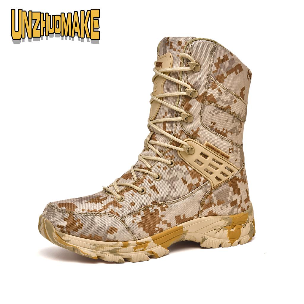 New Men Tactical Boots Military Plus Size Safety Ankle Breathable Outdoor Motorcycle Hiking Shoes Lace Up Male Climbing Shoes