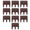 10 PCS Staggered Short Fence PP Easy To Install Brown Short Fence Edging for Balcony Flower Bed