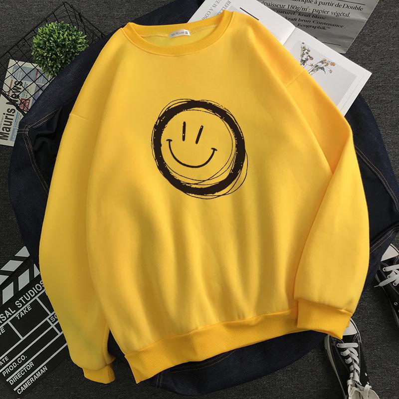 2024 Молодежный трендовый белый бархатный свитшот с круглым вырезом - Теплый осенне-зимний топ