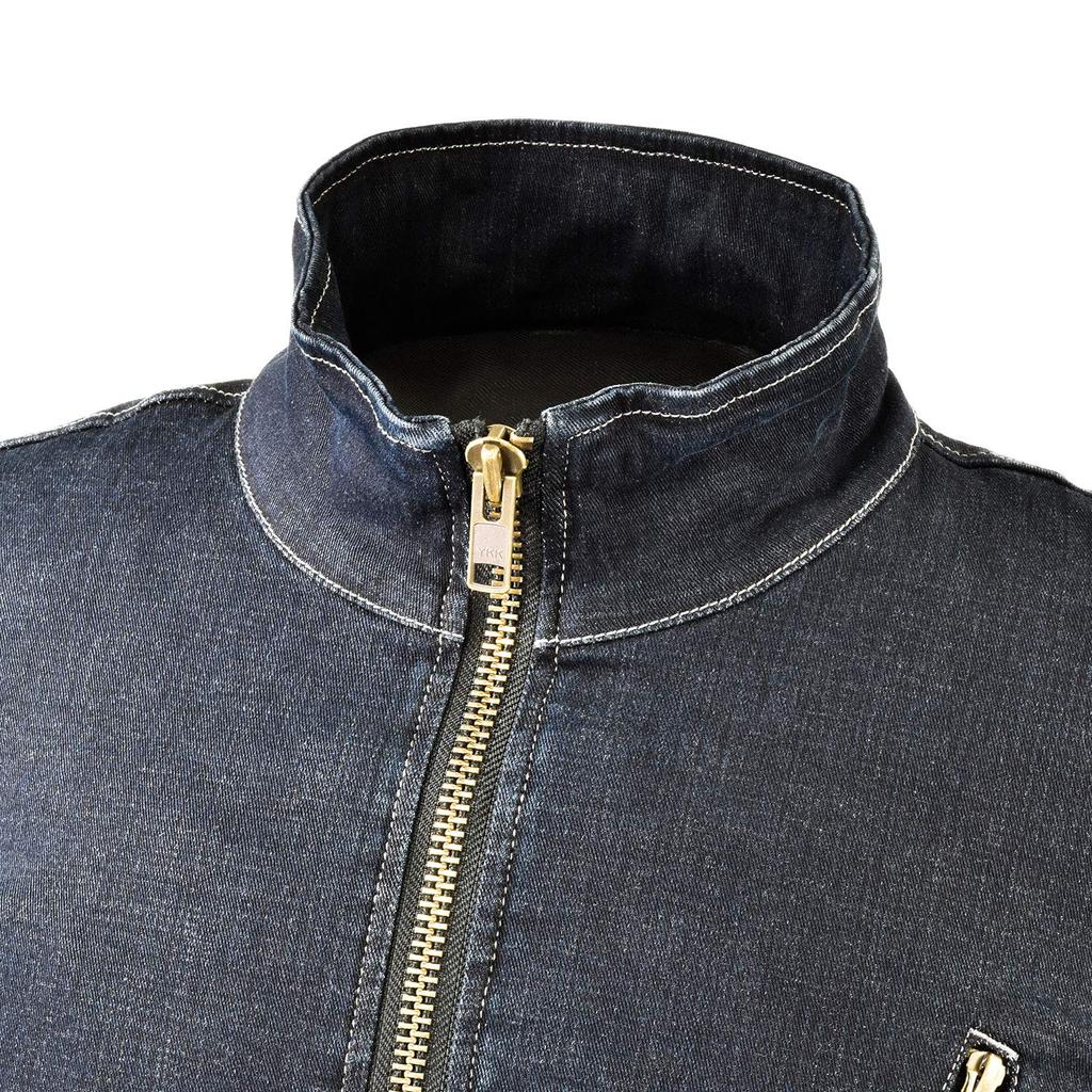 Мотоциклетная куртка Защитная джинсовая куртка Deep Indigo L для осени и стандарта CE Уровень 2 Защитные джинсы стандарта CE Материал стрейч