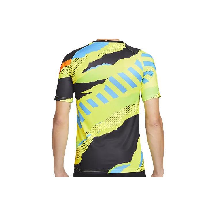 Nike T Shirts Men's Yellow Black Crew Neck Moderate Straight Fit DB7625-015
