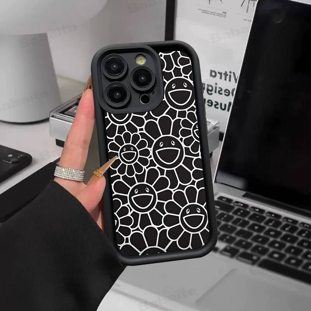 Чехол для телефона T-Takashi M-Murakami Для IPhone 17 16 15 14 13 12 11 Pro Max Защита от падений Мягкий чехол