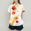 Women's Short Sleeved Shirt, Daily Fashion Printed Button Top, Chest Pocket Cardigan
