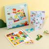 Деревянная доска с блоками сделай сам 3D когнитивная животные транспорт Монтессо сенсорная игра развивающие игрушки для детей