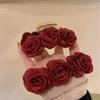 Stunning Camellia Red Hairpin: Plush High-End Autumn/Winter Headdress