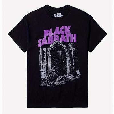 Мужская футболка с графикой Black Sabbath Night Arch, удобный хлопок, круглый вырез, короткие рукава, 180 г