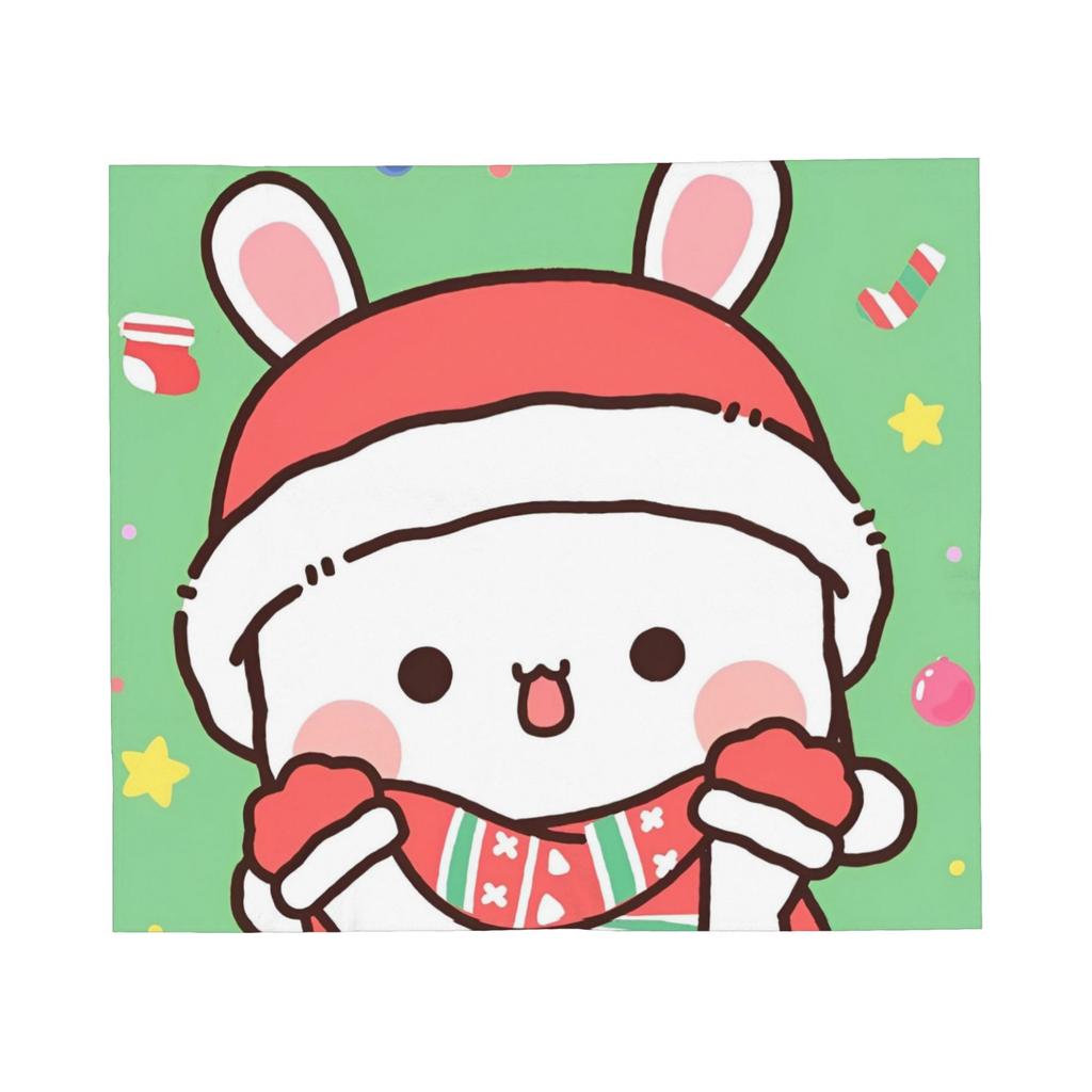 Dudu Bear and Bubu Panda Christmas Blanket Fleece Printed Breathable Warm Throw Blankets for Bedding Office Bedding Throws