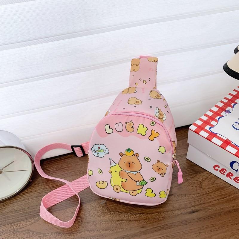 Pattern Animal Capybara Single Shoulder Crossbody Chest Bag Fashion Gift Kids