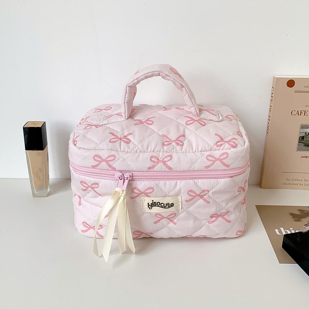 Мешочек для хранения туалетных принадлежностей на молнии с бантом, симпатичные косметички