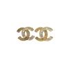 Chanel [Новинка 24S] новые золотые квадратные стразы двойная двойная C серьги-гвоздики