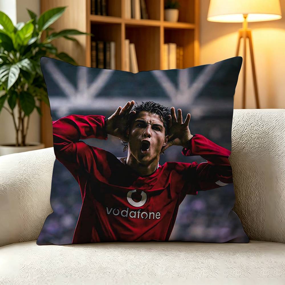 CCristiano Ronaldo Football Legend Sports Pillow Case Square DoubleSided Sofa Cushion Cover Bedroom Bedside Pillow