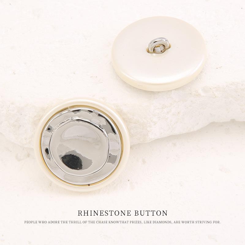 5 шт. Металлическая пуговица в сочетании со смолой, для пальто, тренча, золотая пуговица, свитера, куртки, кардигана, в стиле маленького черного платья, серебряная пуговица