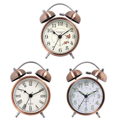 Ретро звонок громкий будильник тихие не тикающие часы старомодные прикроватные часы с ночником для крепко спящих