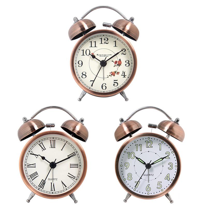 Ретро звонок громкий будильник тихие не тикающие часы старомодные прикроватные часы с ночником для крепко спящих
