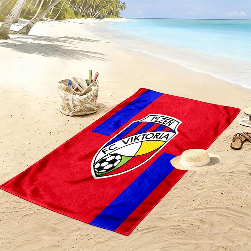 FC Viktoria Plzen Print Beach Towel, Large Soft Quick Dry Towel for Beach Camping Swimming