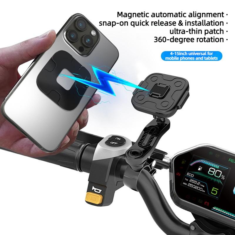 Bicycle Phone Holder 360 Rotation Shockproof Ultralight Magnetic Handlebar Mount for Riding Motorcycle GPS Bicycle Accessories