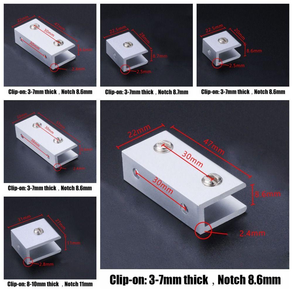 Aluminium Alloy Glass Clamp Suitable for 3-12mm Glass Resistant To Rust Wine Cabinet Divider Bracket Strong Bearing Capacity