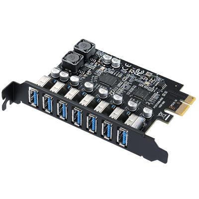 Mzhou 7-портовая карта расширения USB PCIe для настольного ПК, 5 Гбит/с передача данных, UASP, Plug and Play, Windows Mac OS, с радиатором для тепловой защиты, 3.0 PC, сверхскоростная