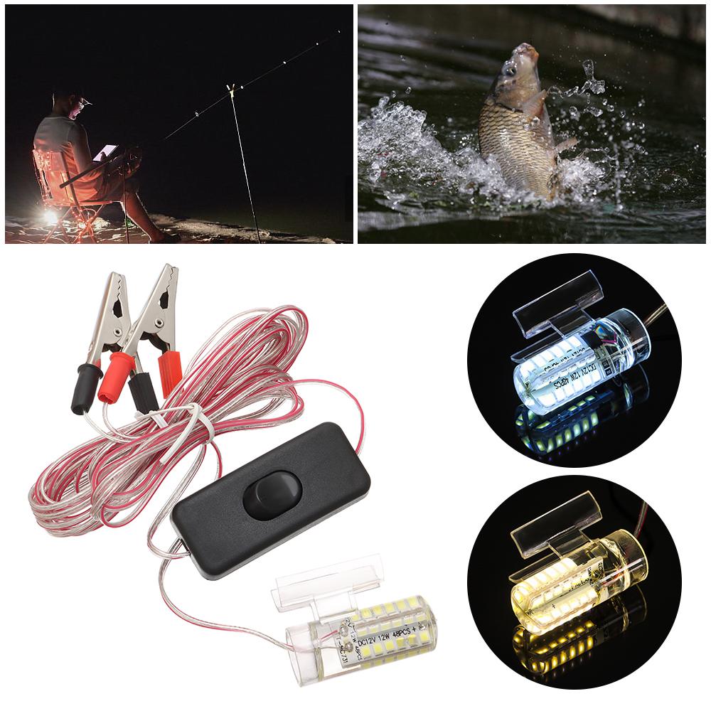 Теплый белый/белый 12 В Подводный рыболовный фонарь Лодочные фонари Освещение для эхолота Освещение для привлечения рыбы Лампа
