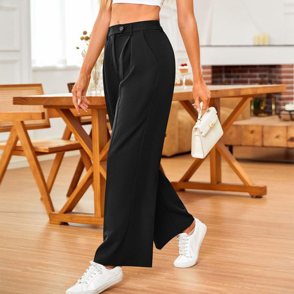 Women's Autumn Temperament Commuting Casual Loose Wide Leg Straight Leg Suit Pants Long Pants