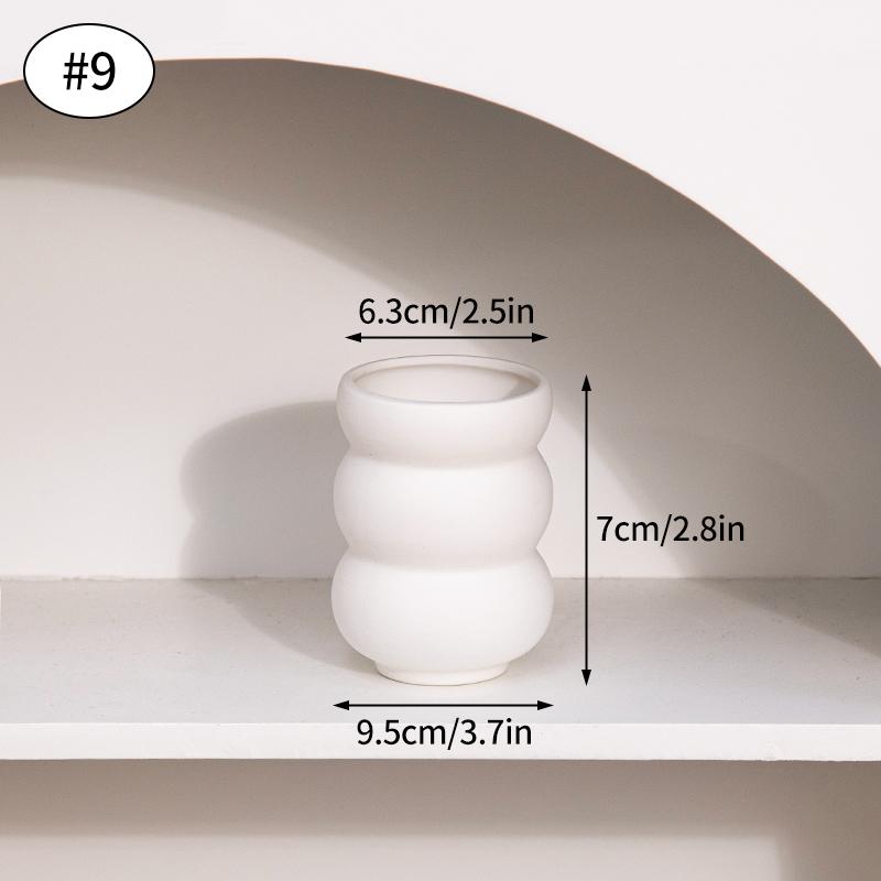 Ins White Ceramic Vase Room Decor Modern Ceramic Flowers Bottle Decorative Aesthetic Flowers Vase Wedding Home Decoration
