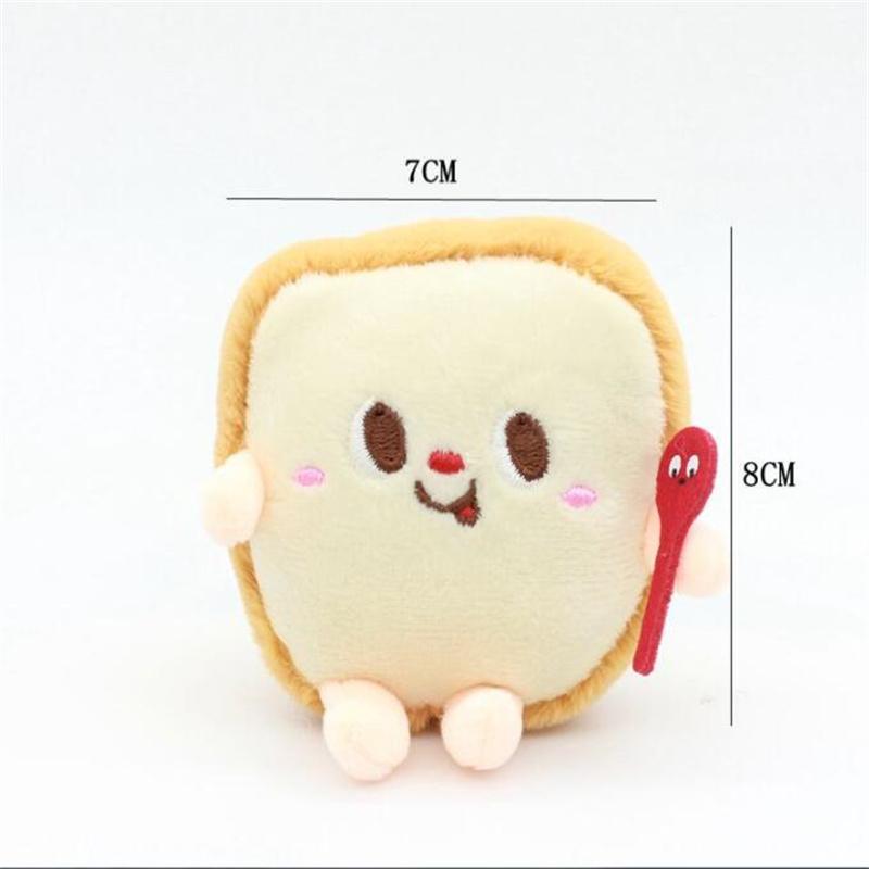 11CM Creative Bread Plush Toy Hamburger Bag Pendant Key Chain Chicken Leg Doll Stuffed Food Pendant For Christmas Gifts