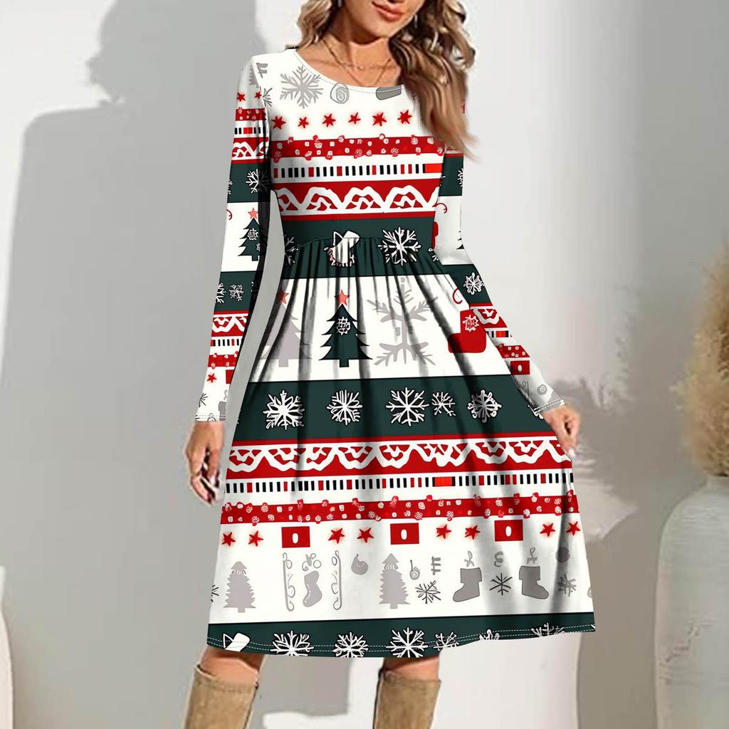 Женское повседневное платье с градиентным принтом, весеннее, с карманом, с круглым вырезом, с длинным рукавом