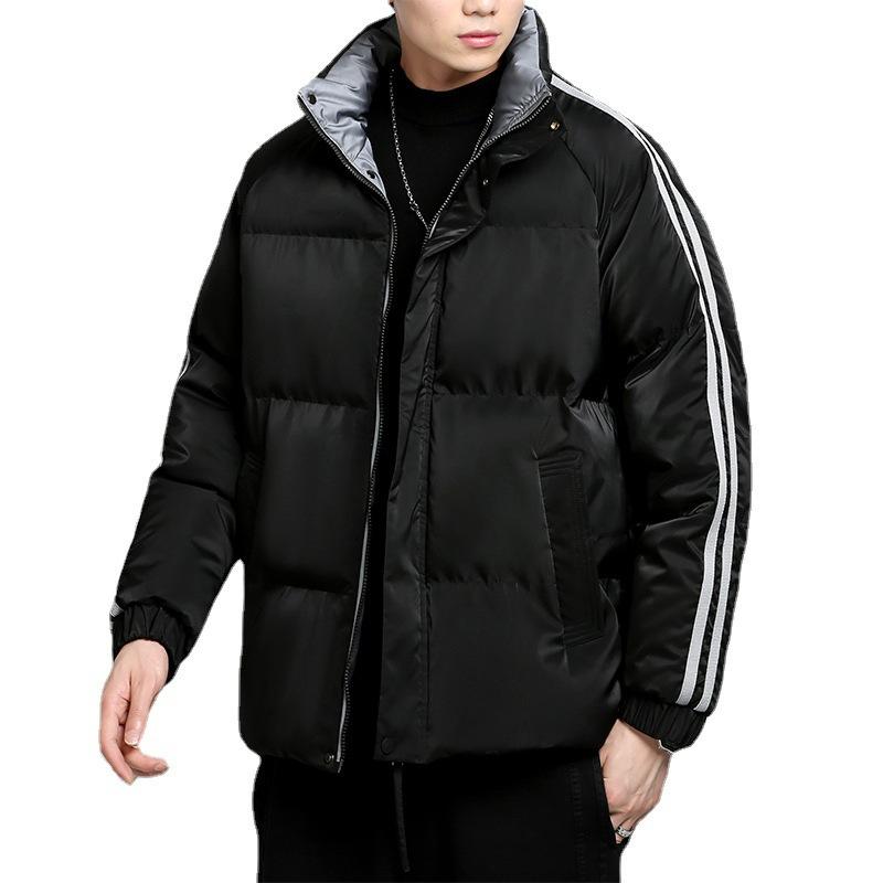 Winter Hong Kong Style Casual Handsome Young Neutral Style Public Plate Printing Label Thickened Men's Cotton-padded Jacket