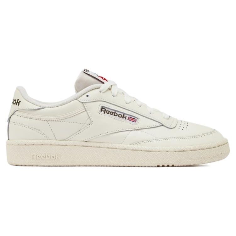 Reebok Club C 85 Comfort Versatile Wear-Resistant Lightweight Low-Top Skate Shoes, Men's White 100024894