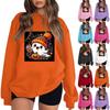 Women's Round Neck Long Sleeve Pullover Halloween Printed Top Sweatshirt