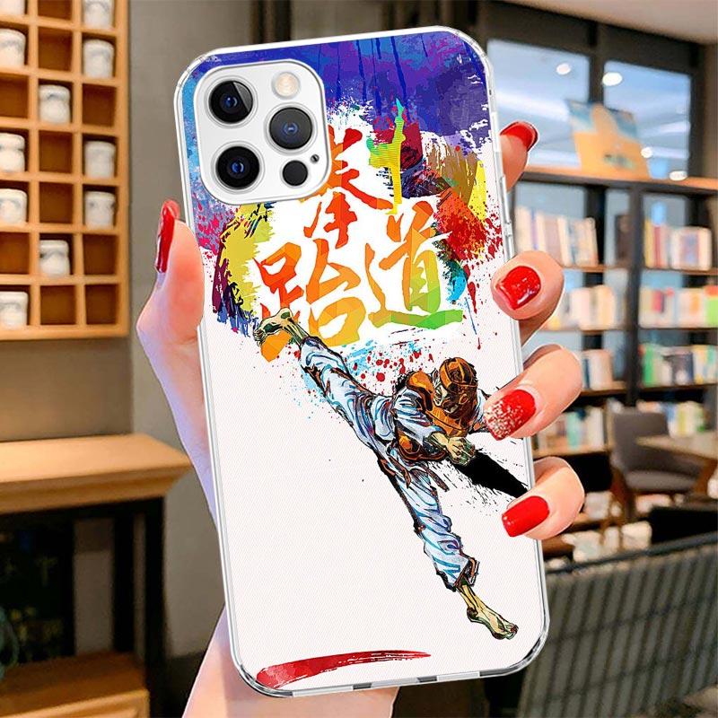 Чехол для телефона с принтом Кунгфу Тхэквондо Для iPhone 16 17 Air 15 14 Pro Max 16E Чехол для телефона 13 Mini 12 11 7 SE 8 Принт Рисунок Подходящие Чехлы