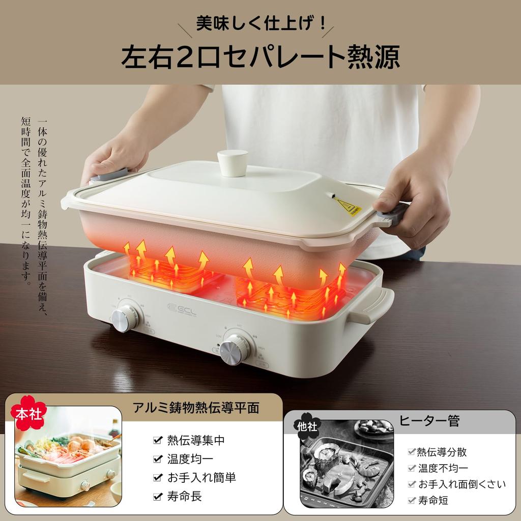 ECL Hot Yakiniku Grill Separate Hot Individual Temperature Includes Grill Pot Includes Multipurpose In Easy To Grilled Wedding Home Appliance Plate,